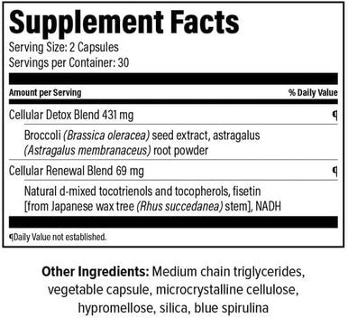 Isagenix Recharge NAD - Cellular Detox Comprehensive Healthy Aging and Energy Support - 1 Bottle - 60 ct Targeted Release Capsules