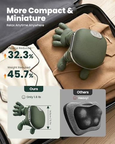 Eiwajkxe Neck Massager With Heat - Neck And Back Shiatsu Massager For Relieve Fatigue Deep Tissue Portable Neck And Shoulder Massager For Home And Travel Green