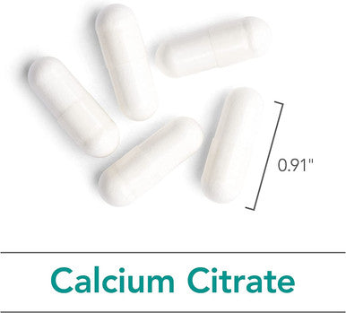 NutriCology Calcium Citrate Bone Teeth Muscle Nerve Support 180 Vegetarian Capsules