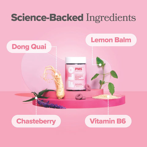 O Positiv Flo Pms Gummies For Women - Proactive Pms Relief - Targets Hormonal Breakouts Bloating Cramps & Mood Swings With Chasteberry Vitamin B6 & Lemon Balm - Pms Gummies (Pack Of 1)