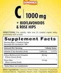 Sundance Vitamin C 1000mg with Rose HIPS and Bioflavonoids 100 Coated Caplets Vegetarian NonGMO and Gluten Free Supplement