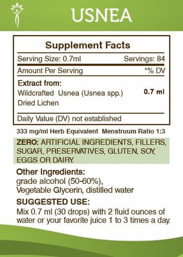 Secrets of the Tribe Usnea Tincture Alcohol Extract, High-Potency Herbal Drops, Tincture Made from Usnea barbata Immunity Support 2 oz