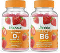 Lifeable Vitamin D 10000 Iu + Vitamin B6 Gummies Bundle Great Tasting Vitamin Supplement Gluten Gmo Chewable Gummy