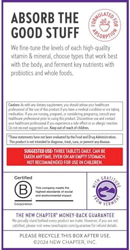 Chapter Energy Supplement - Perfect Energy Multivitamin For Balanced Energy + Stress Support With B Vitamins + Vitamin D3 + Organic Non-Gmo Ingredients - 96 Ct