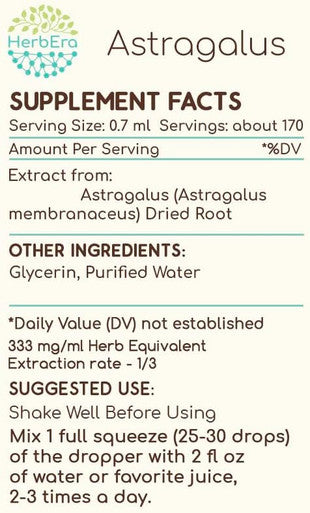 Astragalus B120 (2pcs) Alcohol-Free Herbal Extract Tincture, Concentrated Liquid Drops Natural Astragalus (Astragalus membranaceus) Dried Root (2x4 fl oz)