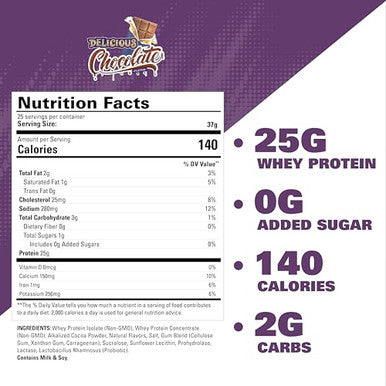 EHP Labs OxyWhey Whey Protein Isolate Powder 25g of Whey Isolate Protein Powder Meal Replacement Shake Sugar Free Protein Powder 25 Serves Delicious Chocolate