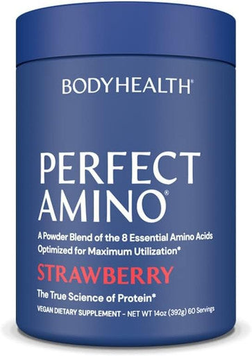 BodyHealth PerfectAmino Powder - BCAA and EAA Powder for Pre and Post Workout - Amino Acid Energy Drink for Men and Women to Support Lean Muscle and Recovery