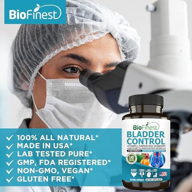 Bladder Control Supplement For Men & Women - 120 Veg. Capsules - Saw Palmetto, Cranberry, Pumpkin Seed, Vitamin E, Boswellia, Dandelion Root - Urinary Tract Bladder Health - Made In Usa