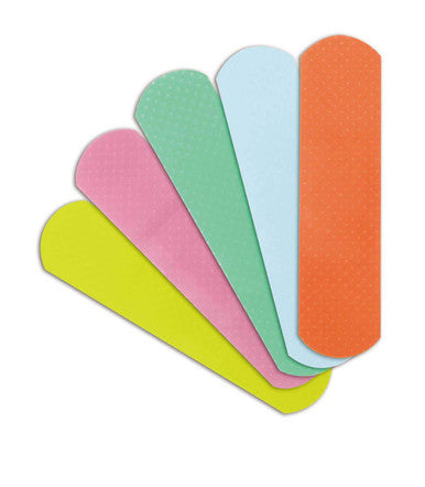 Curad Neon Plastic Adhesive Bandages Assorted Colors 3/4" x 3" (Case of 1200)