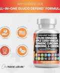 Clean Nutraceuticals Ceylon Cinnamon Turmeric Apple Cider Vinegar Ginseng Berberine Plus Bitter Melon Gymnema Milk Thistle Fenugreek