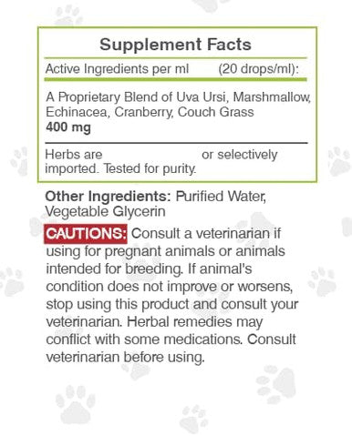 Secrets of the Tribe Wolf's Urinary Alcohol-Free Extract, Tincture, Glycerite Uva Ursi, Marshmallow, Echinacea, Cranberry, Couch Grass. Healthy Urinary System Support in Dogs (2 Fl Oz)