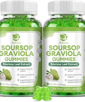 Lukaree (2 Pack) Soursop Graviola Gummies Soursop Leaves Extract W/Vitamin C Zinc & Whole Natural Food For Immunity Liver Zzz & Antioxidant Gluten Vegan 120 Gummies