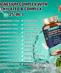 Totaria 25-In-1 Magnesium Complex With Methylated B Complex Magnesium Glycinate Citrate Malate Taurate Gluconate Aspartate Carbonate D3 K2, Magnesium Supplement For Relaxation Energy & Nerve, 120 Vegan Caps