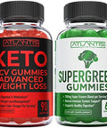 Keto Acv Gummies Advanced Weight Loss 90 Gummies + Supergreens 60 Gummies