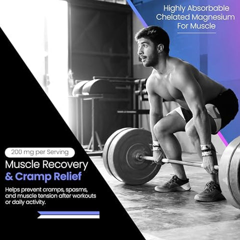 MilaMiAmor Albion Magnesium Bisglycinate Highly Absorbable Chelated Magnesium for Muscle Nerve Relaxation and Sleep Support Gentle on Stomach Vegan 200mg per Serving 60 Capsules