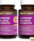 Dailynouri Daily Nouri Hormone Balance Probiotic For Women Supports Healthy Estrogen Pms Pcos Perimenopause Vaginal Ph Yeast Gut Health Skin & Immunity 7 Strains + Vegan Omega Oil 30Day Supply