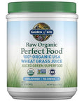 Garden Of Life Raw Organic Perfect Food 100 Organic Usa Wheat Grass Juice - Juiced Green Superfood Greens Powder 60 Servings - Stevia-Free Non-Gmo Vegan Gluten Free Whole Food Dietary Supplement