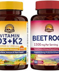 Vitalitown vitaminD3+K2 90 Softgels Organic Beet Root 60 Capsules 1300mg