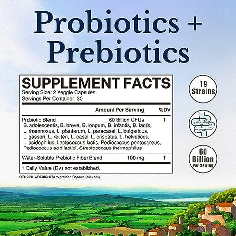 Vitalitown Magnesium + Probiotic Bundle (Pack Of 2) Magnesium Complex (Item 1) & Probiotics 60 Billion Cfus (Item 2) 120 Magnesium Capsules & 30 Probiotic Capsules