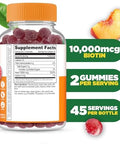 Lifeable Teens Biotin 10000mcg Gummies Vitamin B7 Vegan Biotin Supplement Great Tasting Biotin Gummies for Hair Growth Healthy Skin and Nails Biotin Vitamins for Teens 90 Gummies