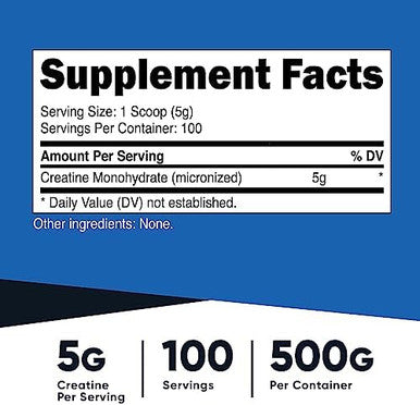 Nutricost Micronized Creatine Monohydrate 500 Grams And 20 Stickpacks (Variety) Bundle
