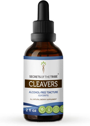 Secrets of the Tribe Cleavers Tincture Alcohol-Free Liquid Extract, Cleavers (Galium aparine) Dried Herb (2 FL OZ)