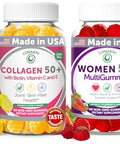 Lunakai Usa Made Collagen & Multivitamin Gummies Bundle For Women 50 Supports Skin Hair Nail Joint Heart Bone & Immune Health 60Ct Each