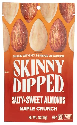 SkinnyDipped Salty + Sweet Almonds, Maple Crunch, Kosher, Gluten Free & Non-GMO, 4 Ounce (Pack of 10)