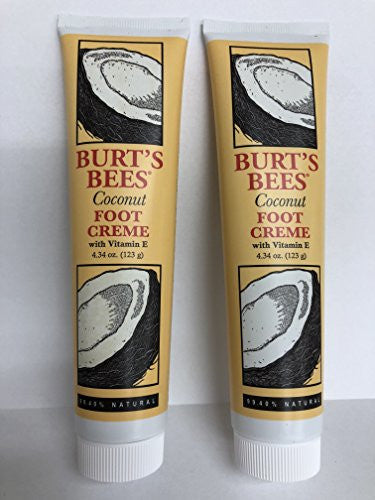 Burt'S Bees Coconut Foot Creme With Vitamin E 4.34-Ounce Tubes (Pack Of 2)