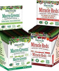 Macrolife Naturals Macro Greens & Miracle Reds Immunity Bundle - Superfood Antioxidant - Herbal Fruits & Berries Probiotic Immunity Non-Gmo Vegan Gluten- Dairy- - 24 Packet Servings