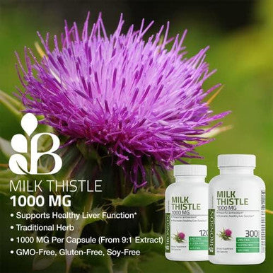 Bronson Milk Thistle 1000 Mg Silybum Marianum Antioxidant & Liver Health Support - Non-Gmo 300 Capsules