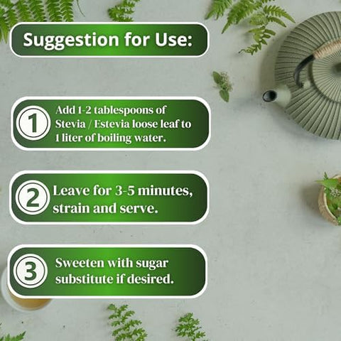 Hanan Stevia (Estevia) Loose Leaf Herbs 9 g Natural Dried Stevia Leaves Rebaudiana Plant Leaves from Peru Tea Sweetener