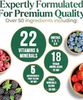 Liquid Multivitamin, Sugar Multi Vitamin For Women Men & Kids, Vitamins A, C, D, B-12, Biotin & Zinc For Beauty, Skin Care, Thicker Hair Growth & Wrinkles, Non-Gmo, Vegan, Berry Flavor, 15 Fl Oz