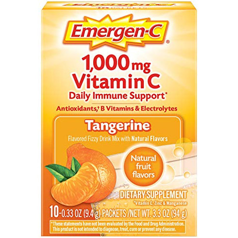 Emergen-C Dietary Supplement With 1000Mg Vitamin C (Tangerine Flavor 10-Count 0.33 Oz. Packets Pack Of 3)