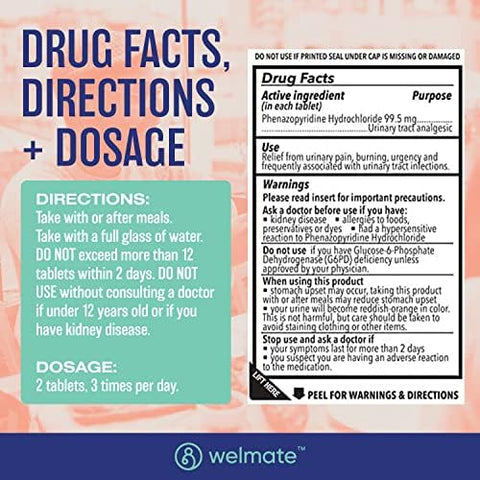 Welmate Urinary Track Comfort & Digestive Balance Kit: Urinary Pain Relief 99.5Mg (72 Ct) & Saccharomyces Boulardii Probiotic (200 Ct) Enhanced Urinary And Gut Health Support
