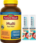 Nature Made Multi For Him 300 Ct Tablets Bonus 2 SugarFree White Peach Hydration Sticks