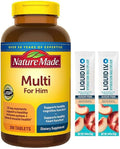 Nature Made Multi For Him 300 Ct Tablets Bonus 2 SugarFree White Peach Hydration Sticks