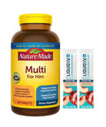 Nature Made Multi For Him 300 Ct Tablets Bonus 2 Sugar-Free White Peach Hydration Sticks