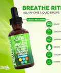 Organic Mullein Liquid Drops With Chlorophyll For Lung Detox Plus Irish Sea Moss, Spirulina, Licorice, Tart Cherry, Lobelia, Motherwort, And Elderberry For Men Women Health Supplement Vitamin