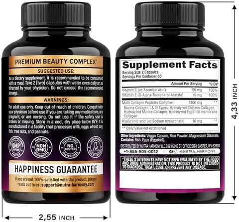 Nutraharmony Vitamin D3 K2 and Collagen Peptides Capsules