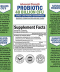 Advanced Prebiotic Gut Health Supplement (2 Month Supply) Plus 40 Billion Cfu Daily Probiotic Supplement (2 Month Supply)