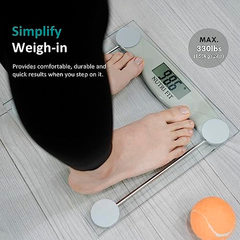 Nutri Fit Bathroom Scale For Body Weight Nutri Fit Digital Weighing Scale Accurate Electric Weight Loss Watcher Scale 330 Lb Capacity Step On Technology With Aaa Batteries Birthday s