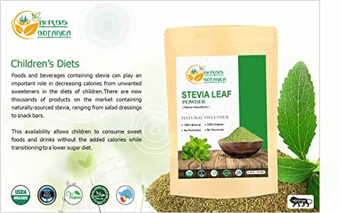 Herbs Botanica Stevia Powder Pure Extract Natural Sweetner Sugar Alternative For Keto Diet ZeroCalorie Sugar Alternative No Aritificial Sweetner added. 100% Natural 5.3 oz