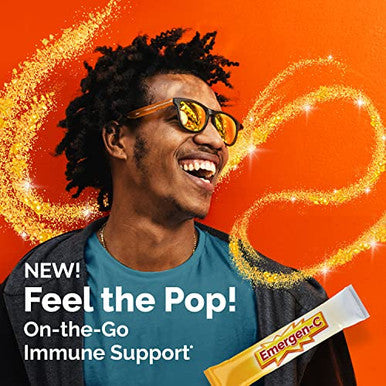 Emergen-C Crystals On-The-Go Emergen-C Immune Support Supplement With Vitamin C B Vitamins Zinc And Manganese Orange Vitality 28 Stick Packs