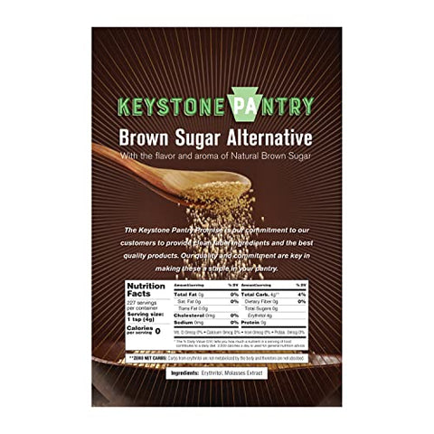 Keystone Pantry Sugar-Free Brown Sugar Substitute ÃƒÂ¢Ã¢â€šÂ¬Ã¢â‚¬Å“ 2 LB Bag ÃƒÂ¢Ã¢â€šÂ¬Ã¢â‚¬Å“ Naturally Sweetened with Erythritol ÃƒÂ¢Ã¢â€šÂ¬Ã¢â‚¬Å“ Zero Net Carbs ÃƒÂ¢Ã¢â€šÂ¬Ã¢â‚¬Å“ Zero Calories ÃƒÂ¢Ã¢â€šÂ¬Ã¢â‚¬Å“ Gluten Free ÃƒÂ¢Ã¢â€šÂ¬Ã¢â‚¬Å“ Vegan, Keto, & Diabetic Friendly ÃƒÂ¢Ã¢â€šÂ¬Ã¢â‚¬Å“ Certified Kosher