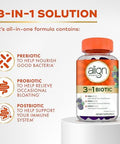 Align Probiotic 3In1 Biotic Gummies Prebiotic + Probiotic + Postbiotic #1 Doctor Recommended Probiotic BrandÃ¢â‚¬Â¡ Helps Relieve Occasional Bloating Blackberry Flavor 50 Gummies