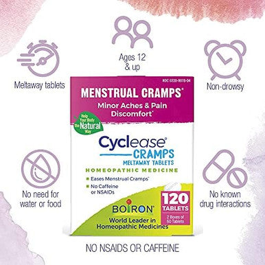 Boiron Cyclease Cramps Tablets For Relief From Menstrual Cramps Aches Pain And Discomfort 60 Count