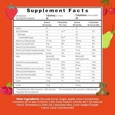 Herbion Naturals Multivitamin Gummies For Kidsimmune Support With Vitamin C D3 B12 A E & Zincstrawberry Flavorgluten Vegan Chewable Gummy Vitamins90 Ct