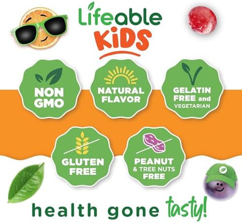 Lifeable Kids Vitamin C Gummies 250mg Great Tasting VIT C Vegan GMOFree Vitamin C Chewable for Immune Support 90 Gummies