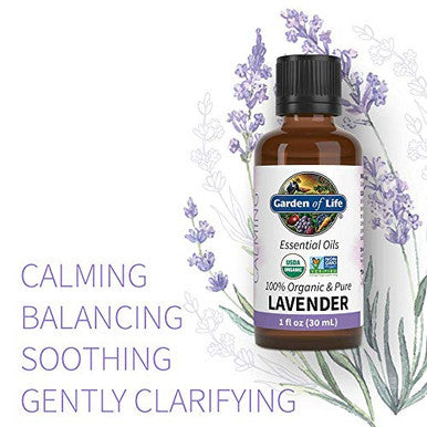 Garden Of Life Essential Oil Lavender 1 Fl Oz (30 Ml) 100 Usda Organic & Pure Clean Undiluted & Non-Gmo - For Diffuser Aromatherapy Meditation Skincare Sleep - Calming Relaxing Soothing